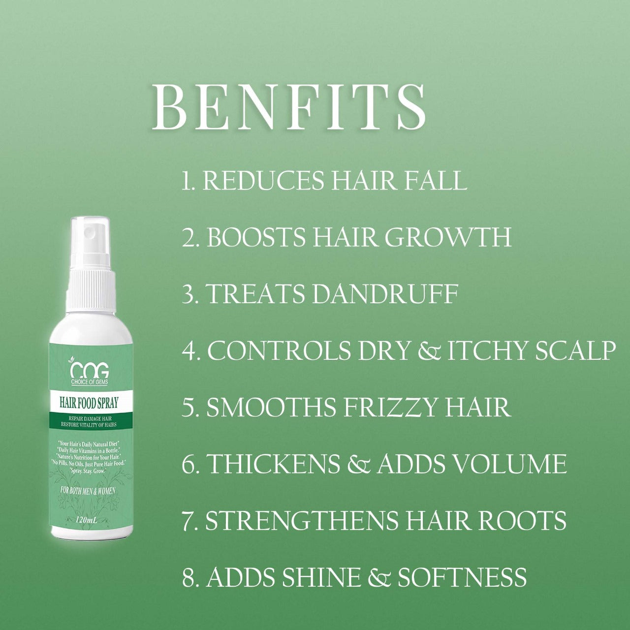 Pakistan’s First Hair Food Spray | Stops Hair Fall, Dandruff & Boosts Fast Hair Growth