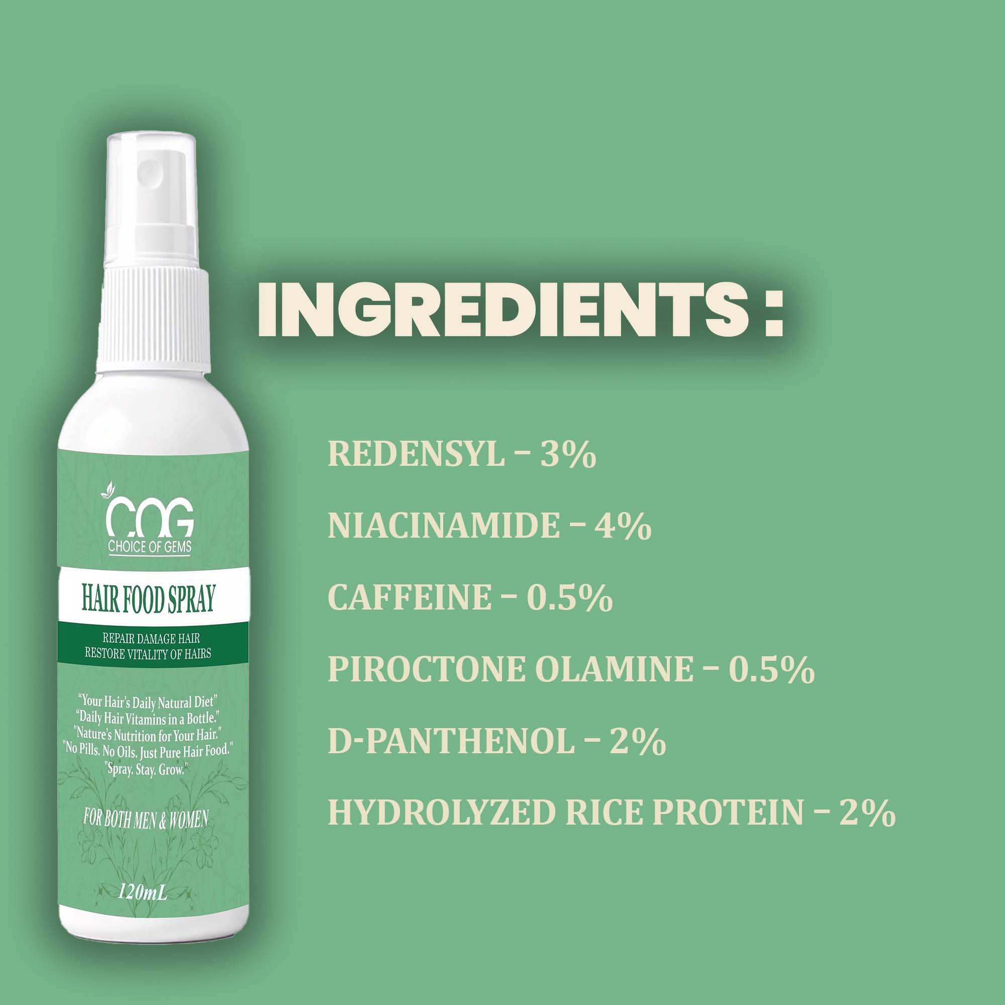 Pakistan’s First Hair Food Spray | Stops Hair Fall, Dandruff & Boosts Fast Hair Growth